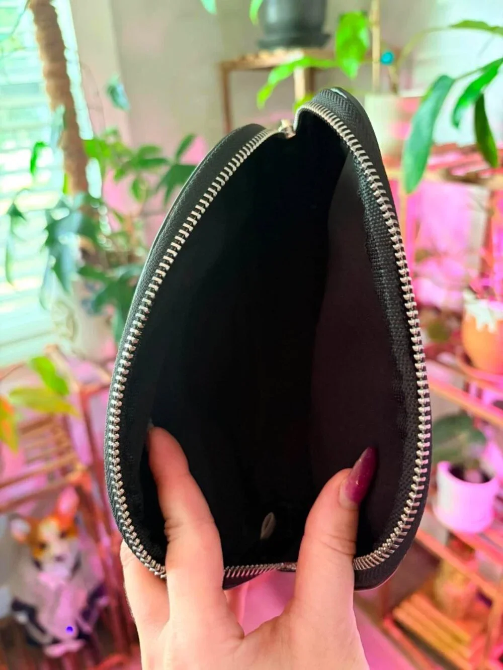 Dolls Kill Black Patent Cosmetic Bag | Gothic Makeup Pouch
